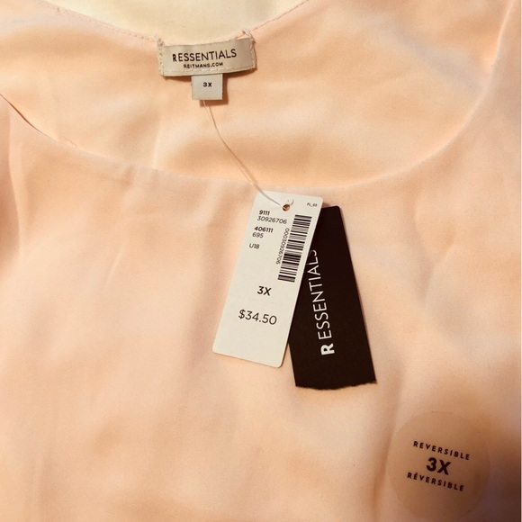 R Essentials 3 X Reversible Double Layer Blush Swing Tank Top NWT - Picture 3 of 8